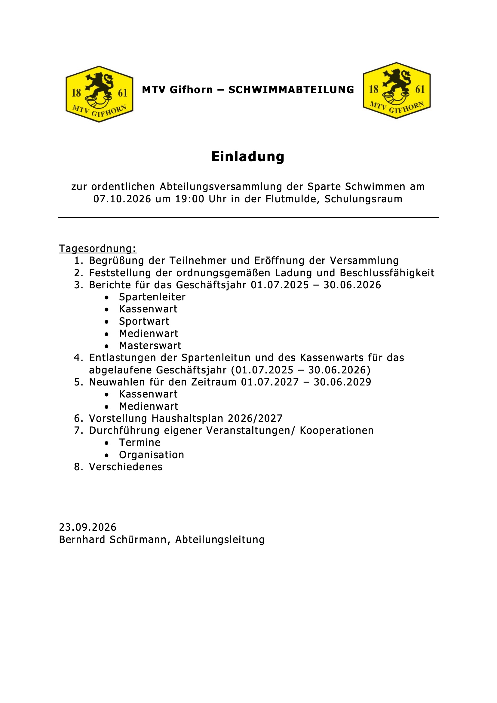 Tagesordnung